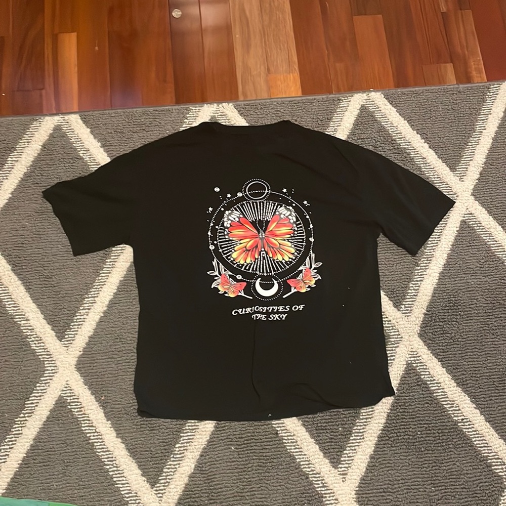 Butterfly and moon graphic